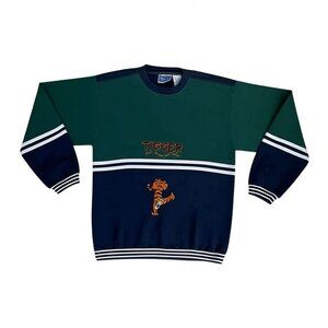Vintage Tigger Embroidered Sweatshirt Green Navy Pooh Disney Size Large